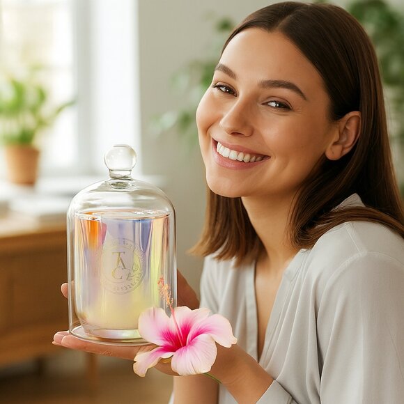 Lavender Iridescent Cloche Candle - Picture 2 of 4